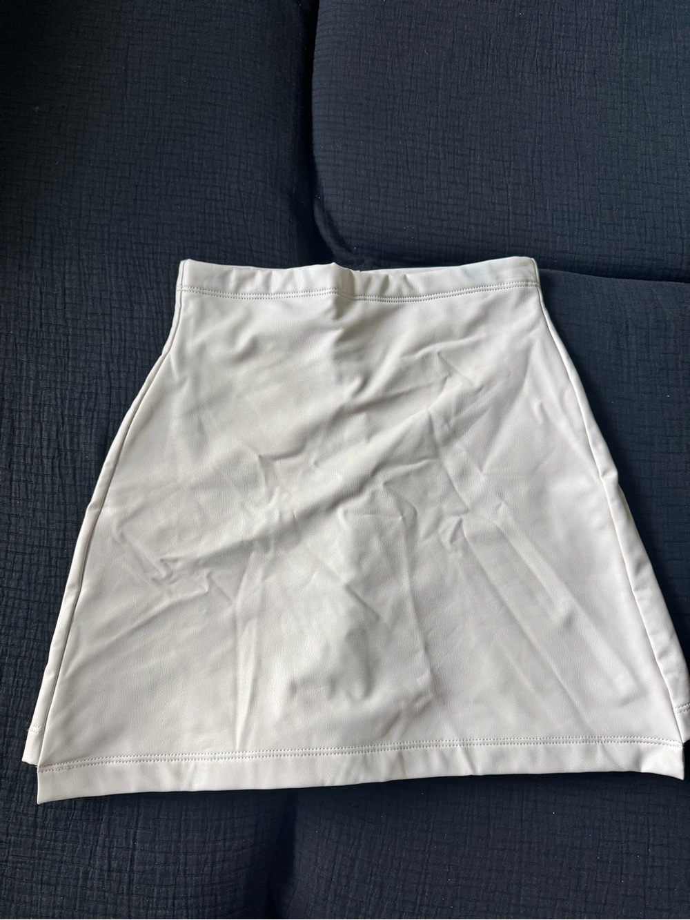 Women's White Ripley Rader leather skirt with shorts underlined